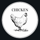 Rustikale Hühnerwahl Runder Aufkleber<br><div class="desc">Elegante rustikale Hochzeitsmahlsticker - perfekt,  um auf der Rückseite der Platzkarten zu platzieren,  um Ihre Gäste Mahlzeit Wahl. Auch für Proben und große Ansammlungen geeignet.</div>