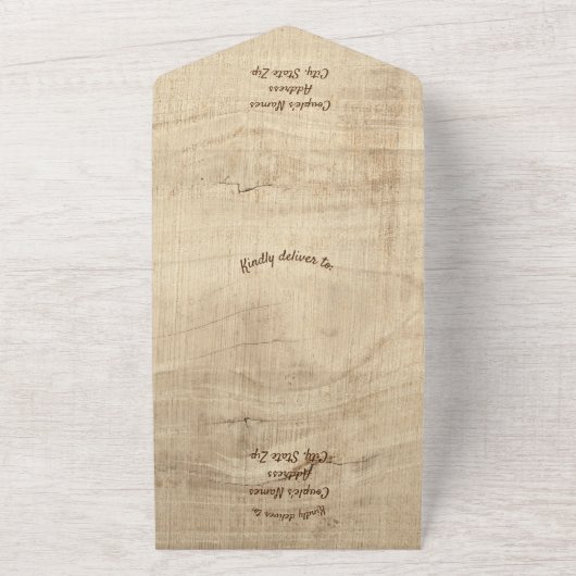 Rustikale Hummel auf dem Holzland All In One Einladung (Außenbereich)