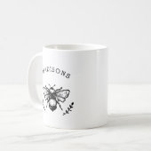 Rustikale Hummel Personalisiert Schwarz/Weiß Kaffeetasse (Vorderseite Links)