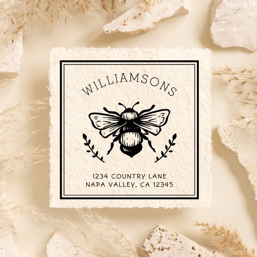 Rustikale Hummel | Rücksendeadresse von Familienna Permastempel