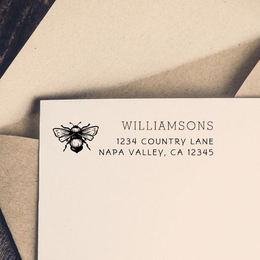 Rustikale Hummel | Rücksendeadresse von Familienna Permastempel