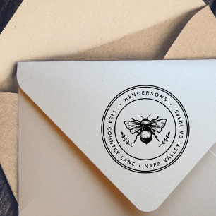 Rustikale Hummel-runde Rücksendeadresse Gummistempel