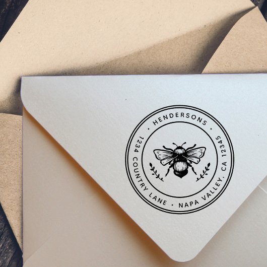 Rustikale Hummelrunde Rücksendeadresse Gummistempel
