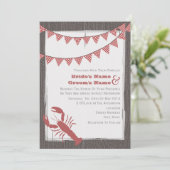 Rustikale Hummerhochzeit Einladung (Stehend Vorderseite)