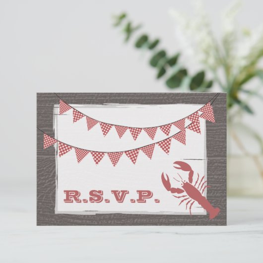 Rustikale Hummerhochzeit RSVP (Stehend Vorderseite)