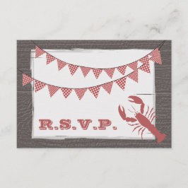Rustikale Hummerhochzeit RSVP Karte