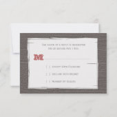 Rustikale Hummerhochzeit RSVP Karte (Rückseite)