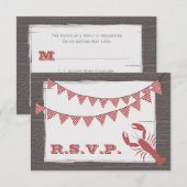 Rustikale Hummerhochzeit RSVP Karte (Vorne/Hinten)