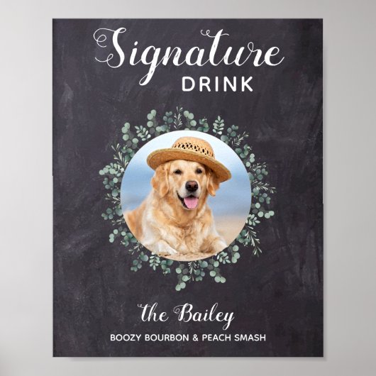 Rustikale Hunde-Bar Signatur Drinks Begleithenpost Poster (Vorne)