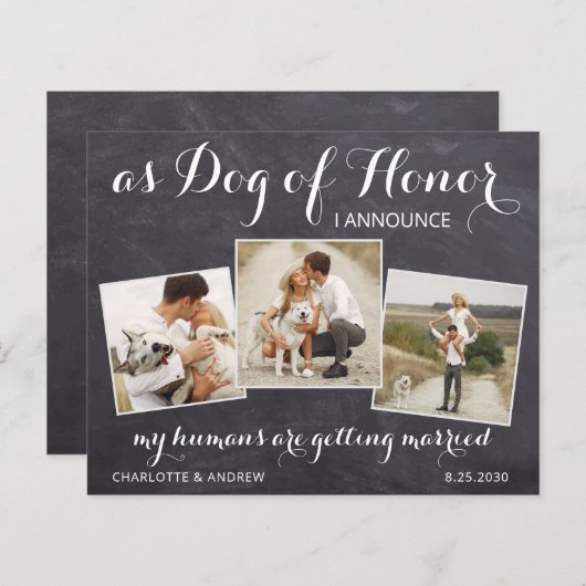 Rustikale Hunde Foto Hochzeit speichern das Datum (Vorne/Hinten)