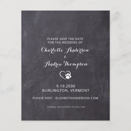 Rustikale Hunde Foto Hochzeit speichern das Datum (Rückseite)