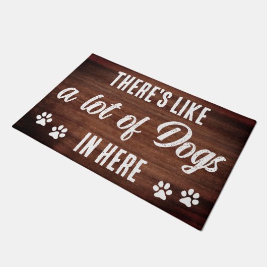 Rustikale Hunde in diesem Haus Hund Lover Fußmatte (Schrägansicht)