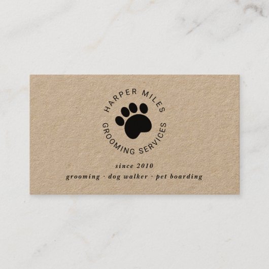 Rustikale Hundebüschel Visitenkarte (Vorderseite)