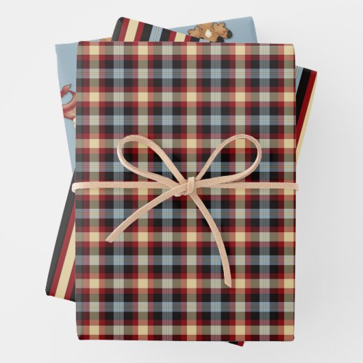 Rustikale Hundeliebhaber Kariertes Geschenkgutsche Geschenkpapier Set (Beispiel)