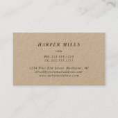 Rustikale Hundeschlittenkarte Visitenkarte (Rückseite)