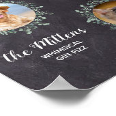 Rustikale Hundeschrift Drinks Haustier Hochzeitcoc Poster (Ecke)