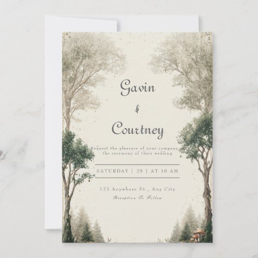 Rustikale Hütte Einladung (Vorderseite)