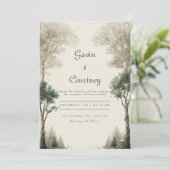 Rustikale Hütte Einladung (Stehend Vorderseite)