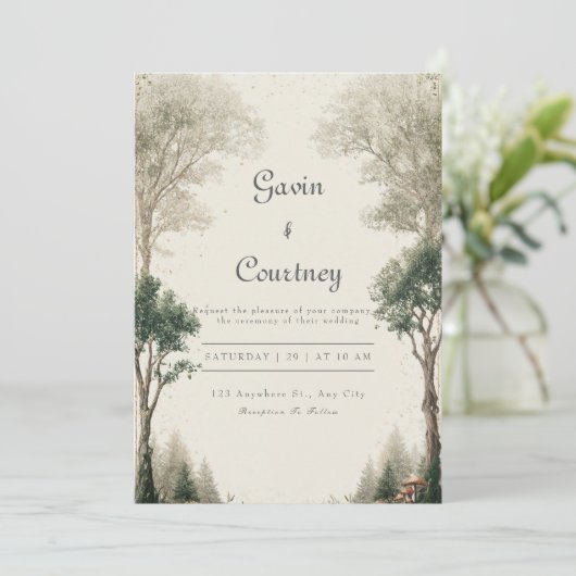 Rustikale Hütte Einladung (Stehend Vorderseite)