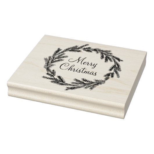 Rustikale Hütte Frohe Weihnachts-Winter-Kranz-Gesc Gummistempel (Stempel)