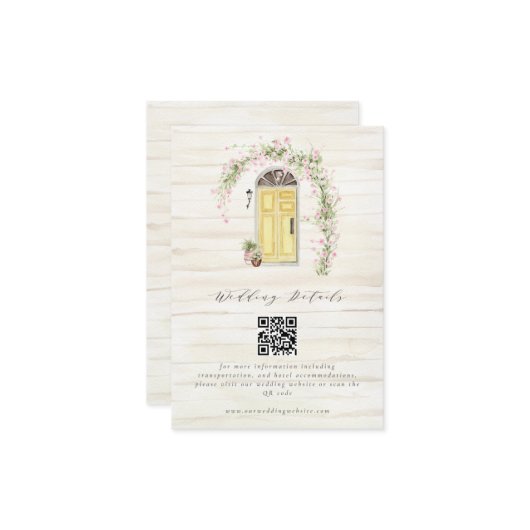 Rustikale Hütte Garden Hochzeiten Details Begleitkarte (Vorderseite/Rückseite Beispiel)