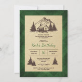 Rustikale Hütte Geburtstagsparty Einladung (Vorderseite)