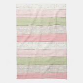 Rustikale Hütte Grün und Rosa Blumenholz Chic Geschirrtuch (Vertikal)