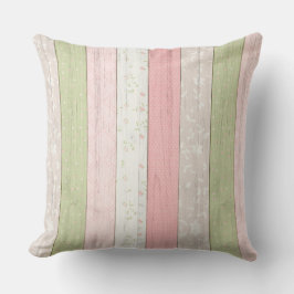 Rustikale Hütte Grün und Rosa Blumenholz Chic Kissen