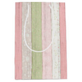 Rustikale Hütte Grün und Rosa Blumenholz Chic Mittlere Geschenktüte (Vorderseite)