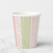 Rustikale Hütte Grün und Rosa Blumenholz Chic Pappbecher (Vorderseite)