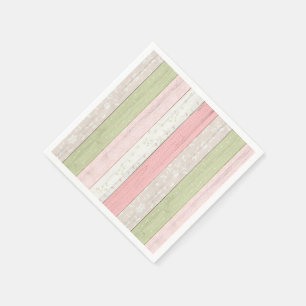 Rustikale Hütte Grün und Rosa Blumenholz Chic Serviette