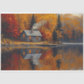 Rustikale Hütte Herbst am Entdeckungssee Seidenpapier (Vorderseite)