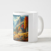 Rustikale Hütte, Herbst Jumbo-Tasse (Vorderseite Rechts)