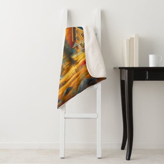 Rustikale Hütte, Herbst Sherpadecke (Beispiel)