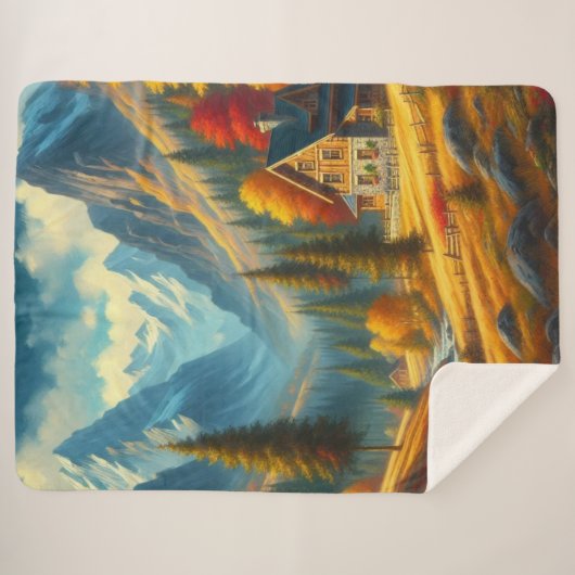 Rustikale Hütte, Herbst Sherpadecke (Vorderseite (Horizontal))