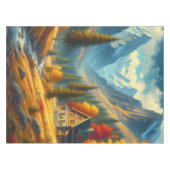 Rustikale Hütte, Herbst Tischdecke (Vorderseite (Horizontal))