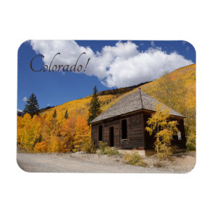 Rustikale Hütte in brillant gelben Aspens Colorado Magnet
