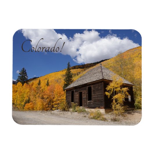 Rustikale Hütte in brillant gelben Aspens Colorado Magnet (Horizontal)