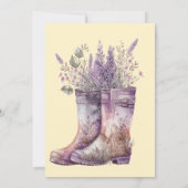 Rustikale Hütte Lila Lavendel Hochzeit Einladung (Rückseite)