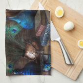 Rustikale Hütte mit Lampenlichtbühne, braun blau Geschirrtuch (Viertel Falte)