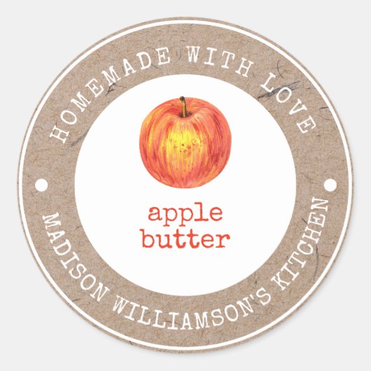 Rustikale Hütte mit Liebe | Apple-Butter-Etikett Runder Aufkleber (Vorderseite)