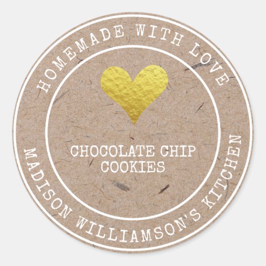 Rustikale Hütte mit Liebe | Etikett für Backwaren Runder Aufkleber (Vorderseite)