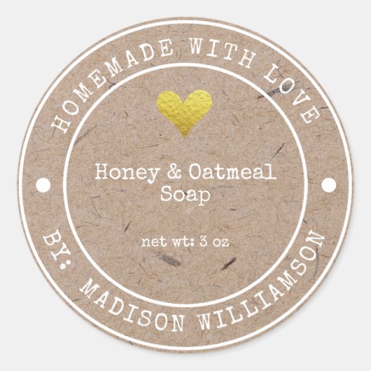 Rustikale Hütte mit Liebe | Seifenkennzeichnung Runder Aufkleber (Vorderseite)