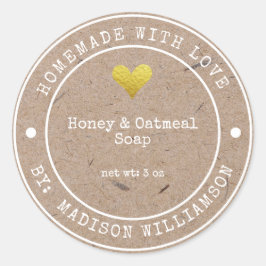 Rustikale Hütte mit Liebe | Seifenkennzeichnung Runder Aufkleber