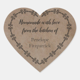 Rustikale Hütte mit Liebe von Ihrer Kraft in der K Herz-Aufkleber