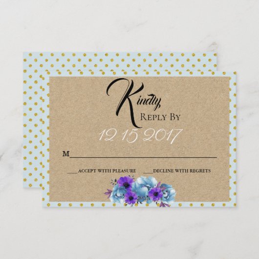 Rustikale Hütte Rose Frühjahrssaison-Suite Party RSVP Karte (Vorne/Hinten)