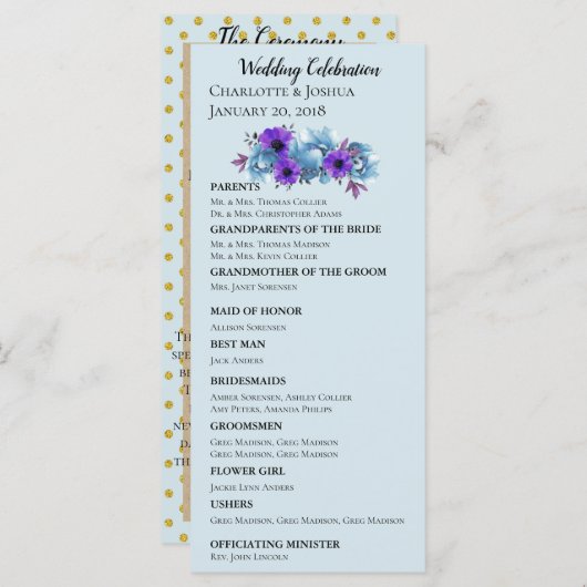 Rustikale Hütte Rose Hochzeit Suite Bridal Zeremon Programm (Vorne/Hinten)