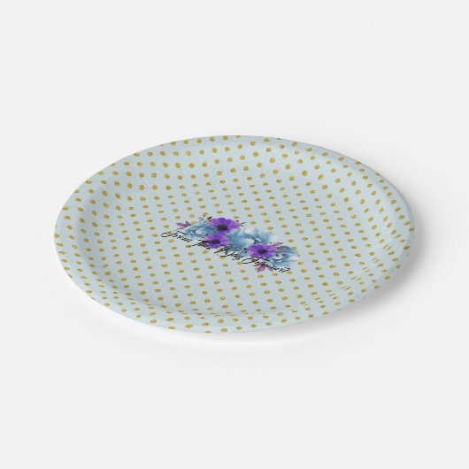 Rustikale Hütte Rose Hochzeitssuite Empfang Party Pappteller (Schrägansicht)