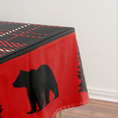Rustikale Hütte Roter Karierter Schwarzbär Tischdecke (Beispiel)