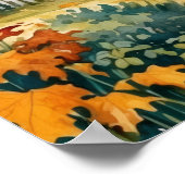 Rustikale Hütte Watercolor Gartenanlage Poster (Ecke)